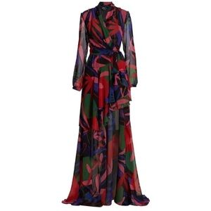 PatBO Wrap Dress Rio High Low Gown Maxi Dress Resort